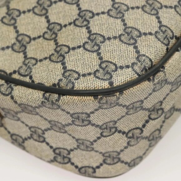 GUCCI GG Supreme Sherry Line Shoulder Bag PVC Navy Gold 89 02 077 Auth BA3642 - Picture 4 of 16
